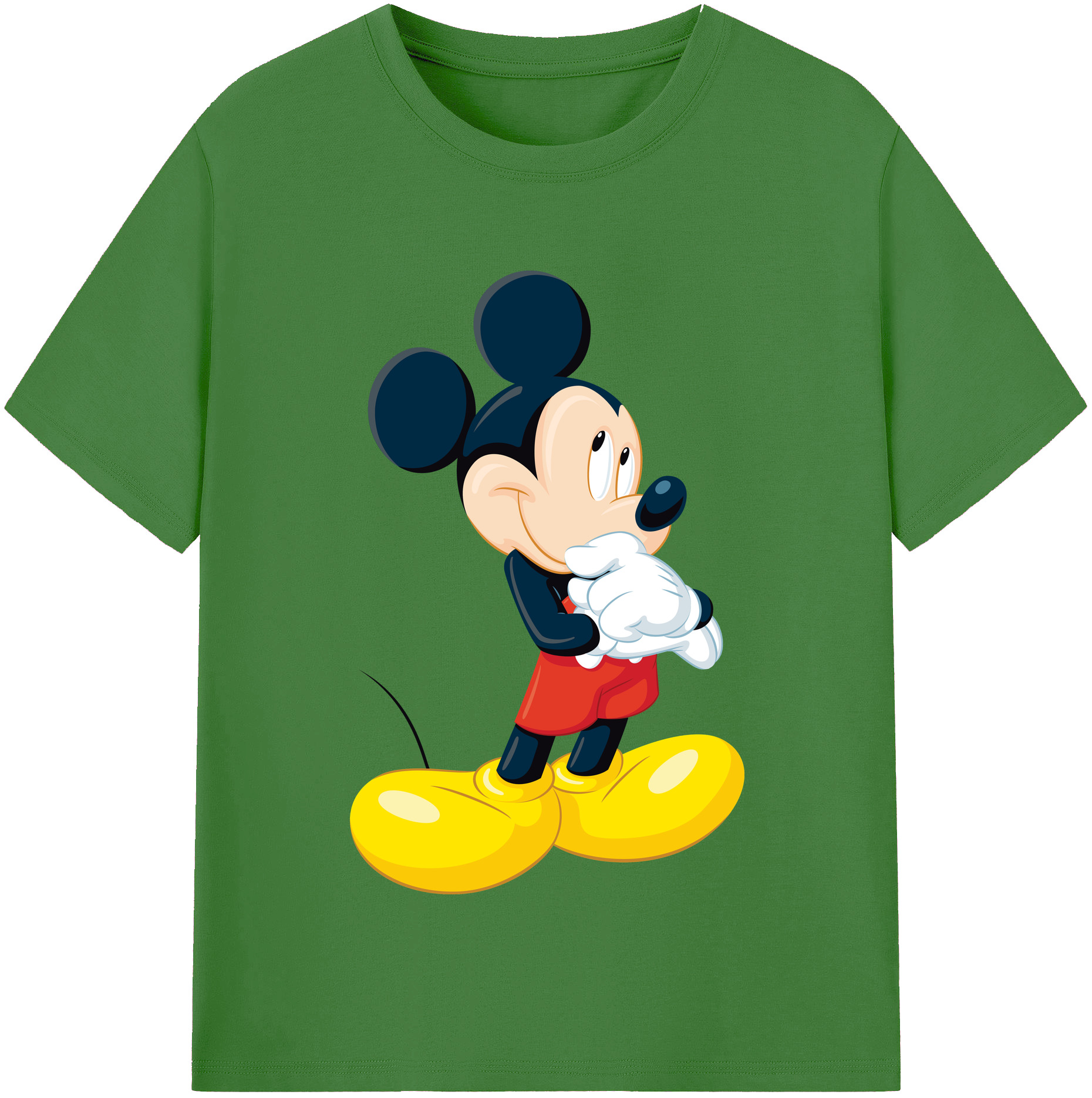 （画像用） ミッキーマウス Mickey Mouse レディースカジュアルプリントTシャツ（綿100％）